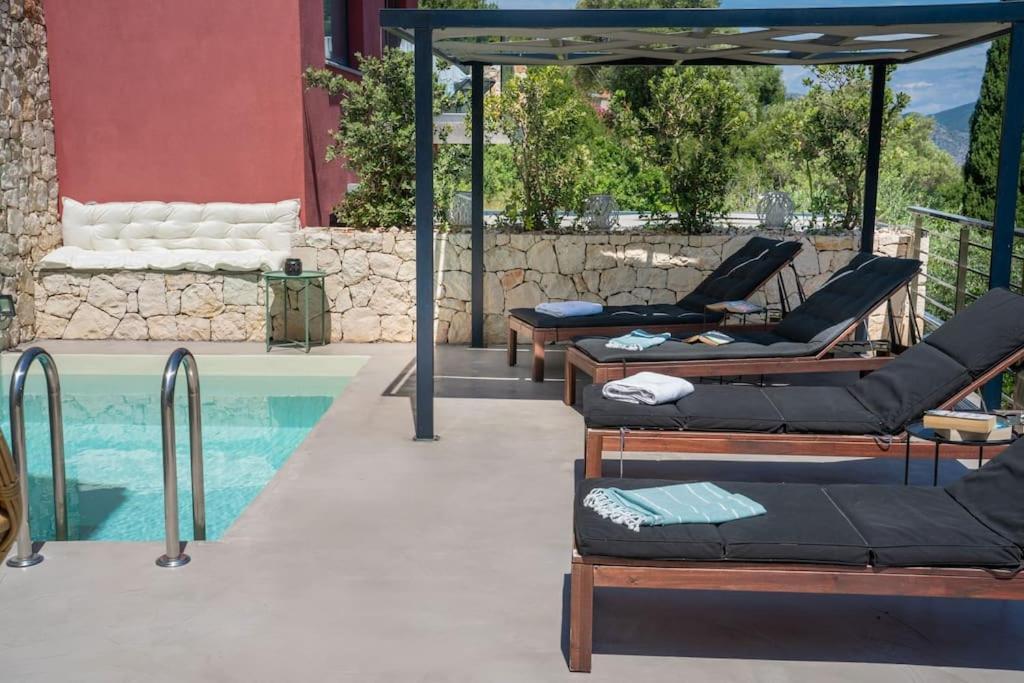 Villa Elisabeth Sea View Private Pool Fiskardo Kefalonia Katsarata Exterior photo